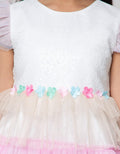 Sweet Miss Short Sleeve Midi Dress Tile Rainbow