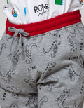 Little M Short Pants Knit Jersey Print Dino Trex