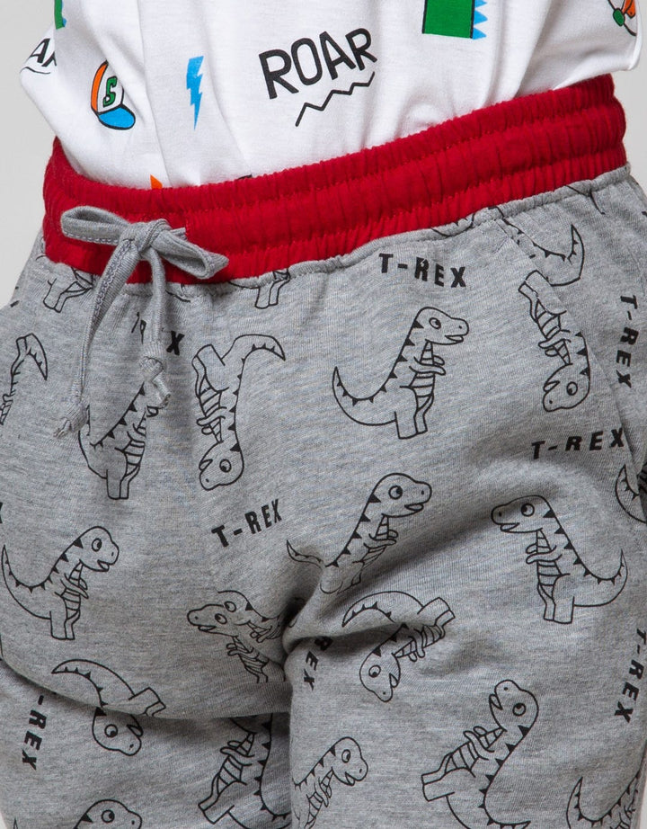 Little M Short Pants Knit Jersey Print Dino Trex