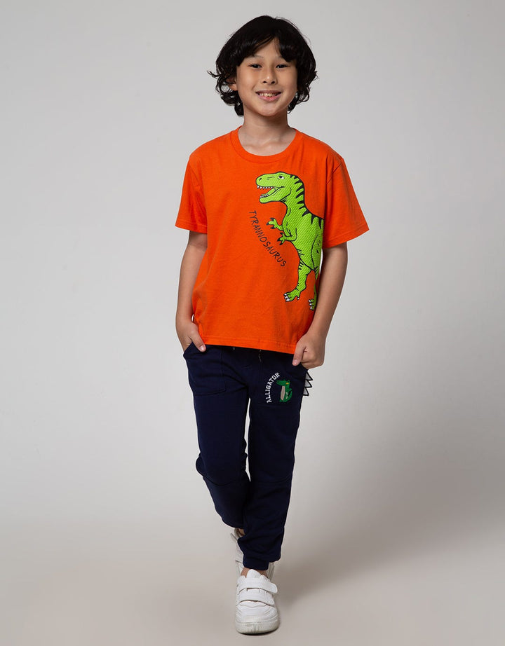 Little M Jogger Knit Terry Bordir Croco
