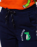 Little M Jogger Knit Terry Bordir Croco