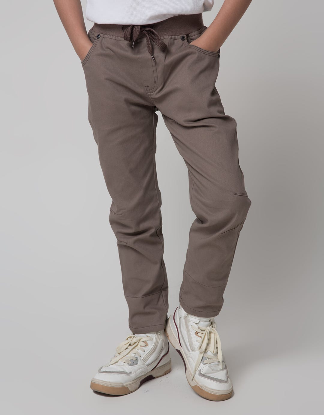 Little M Long Pants Rib Combination Flannel Stretch