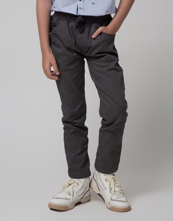 Little M Long Pants Rib Combination Flannel Stretch