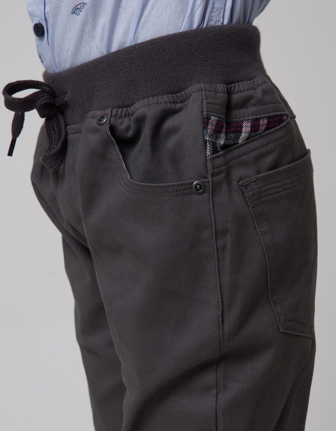 Little M Long Pants Rib Combination Flannel Stretch