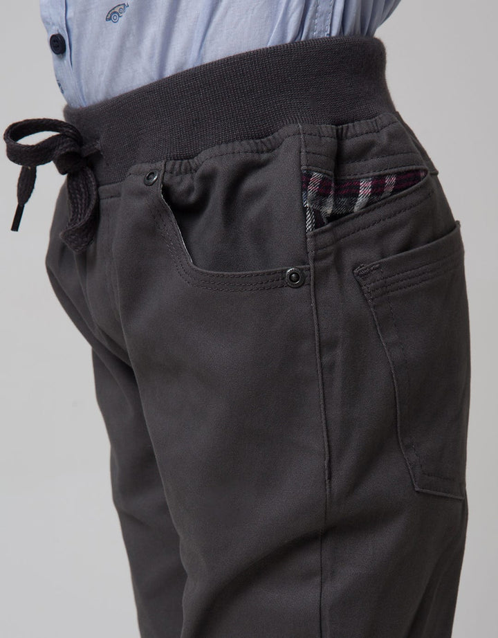 Little M Long Pants Rib Combination Flannel Stretch