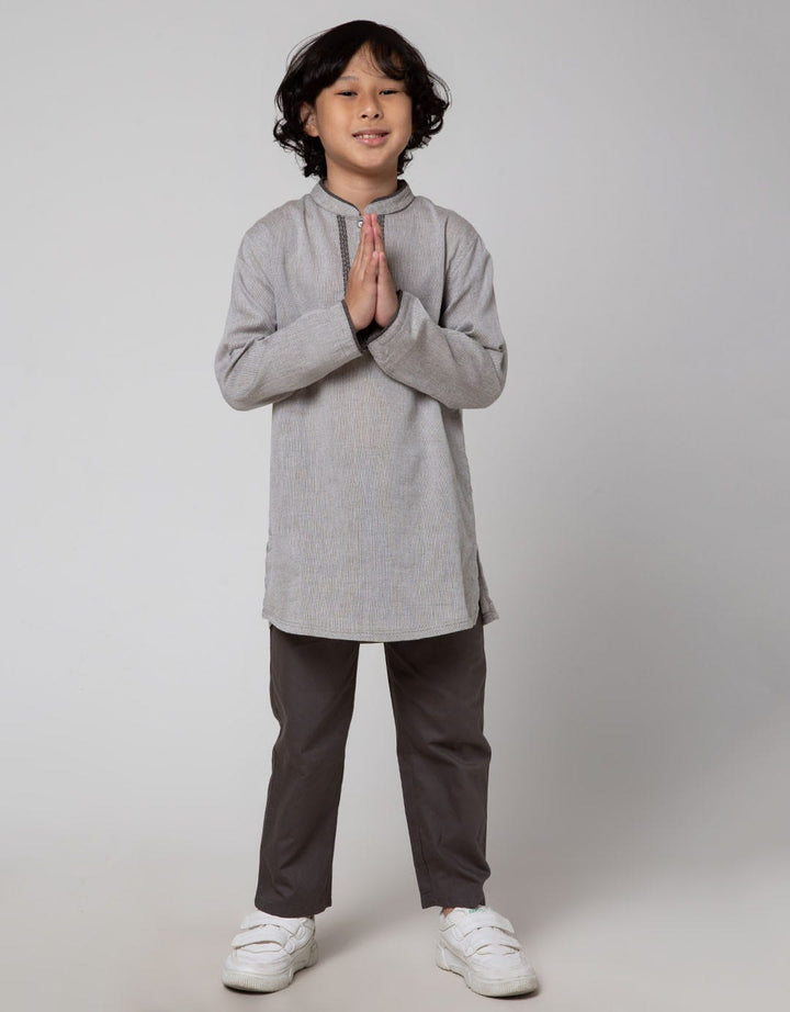 Little M Top - Bottom Set Seasonal Bamus Gamis Bordir Bahan Texture