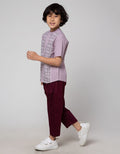 Little M Ulos Stripe Set Pakaian Muslim Anak Laki-Laki