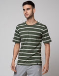 Details Neck Stripes Men's T-shirt