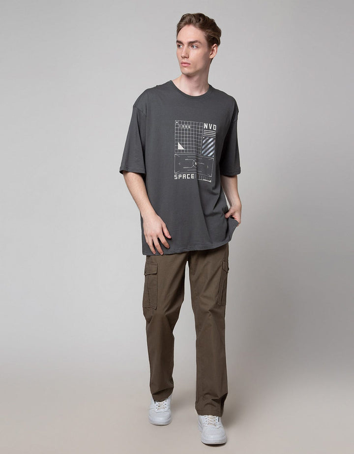 Nevada Short Sleeve Oversized Hologram Print T-Shirt