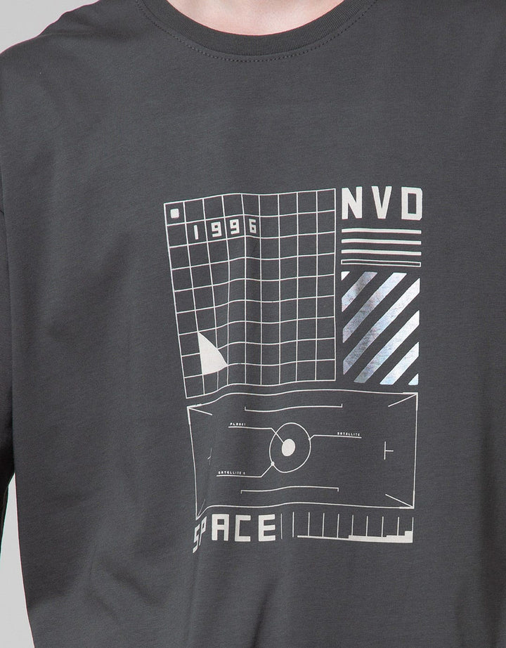 Nevada Short Sleeve Oversized Hologram Print T-Shirt