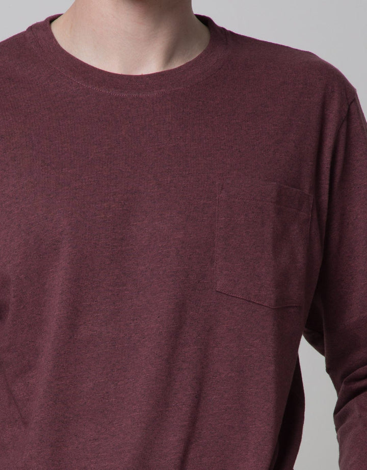 Nevada Long Sleeve T-Shirt Print Slub Tritone Pocket