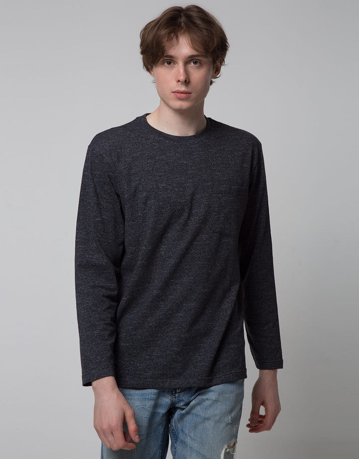 Nevada Long Sleeve T-Shirt Print Slub Tritone Pocket