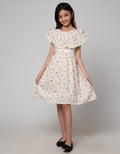 Sweet Miss Midi Dress Full Print Bunga Dada Geber Pom
