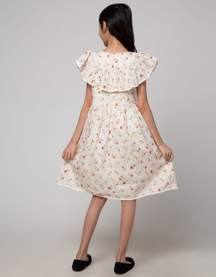 Sweet Miss Midi Dress Full Print Bunga Dada Geber Pom