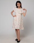 Sweet Miss Midi Dress Full Print Bunga Dada Geber Pom