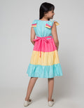 Sweet Miss Short Sleeve Midi Dress Rainbow Combination