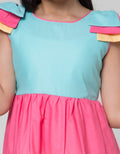 Sweet Miss Short Sleeve Midi Dress Rainbow Combination