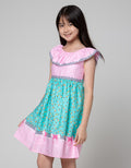 Sweet Miss Short Sleeve Midi Dress Flowers