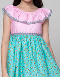 Sweet Miss Short Sleeve Midi Dress Flowers