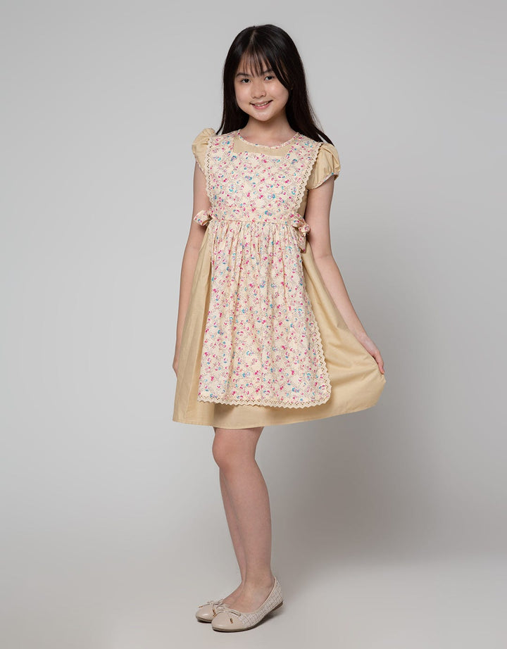Sweet Miss Short Sleeve Midi Dress Layer Flowers
