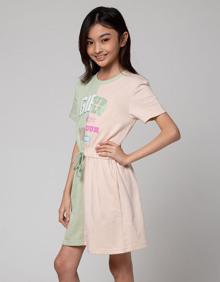 Nevada Short Sleeve Midi Dress Half N Half Believe