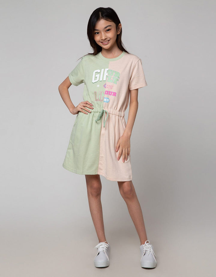 Nevada Short Sleeve Midi Dress Half N Half Believe