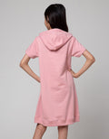 Nevada Short Sleeve Midi Dress Hoodie Patch Applique Cat