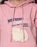 Nevada Short Sleeve Midi Dress Hoodie Patch Applique Cat