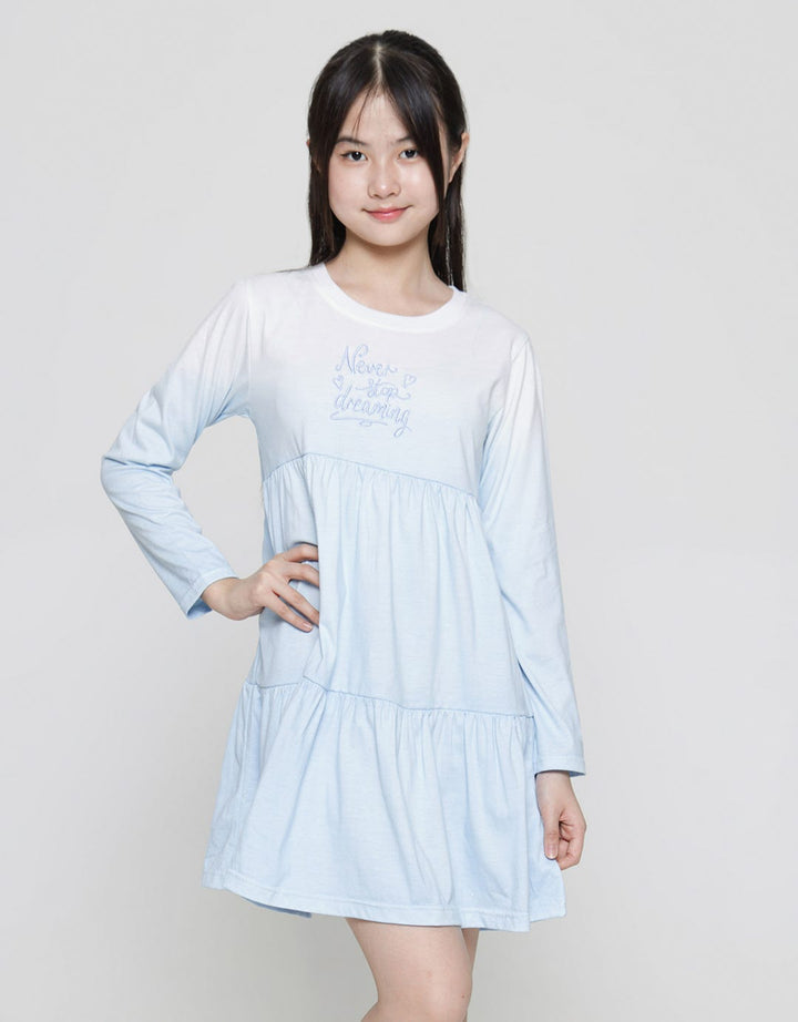 Nevada Long Sleeve Midi Dress Daily Dip Dye Gradasi