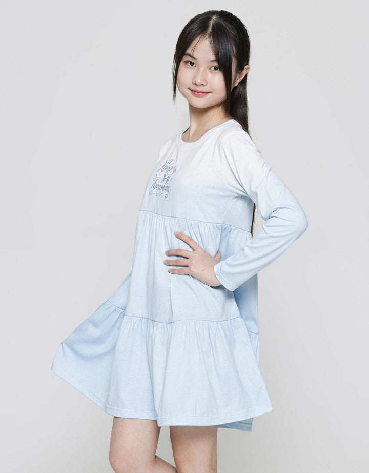 Nevada Long Sleeve Midi Dress Daily Dip Dye Gradasi