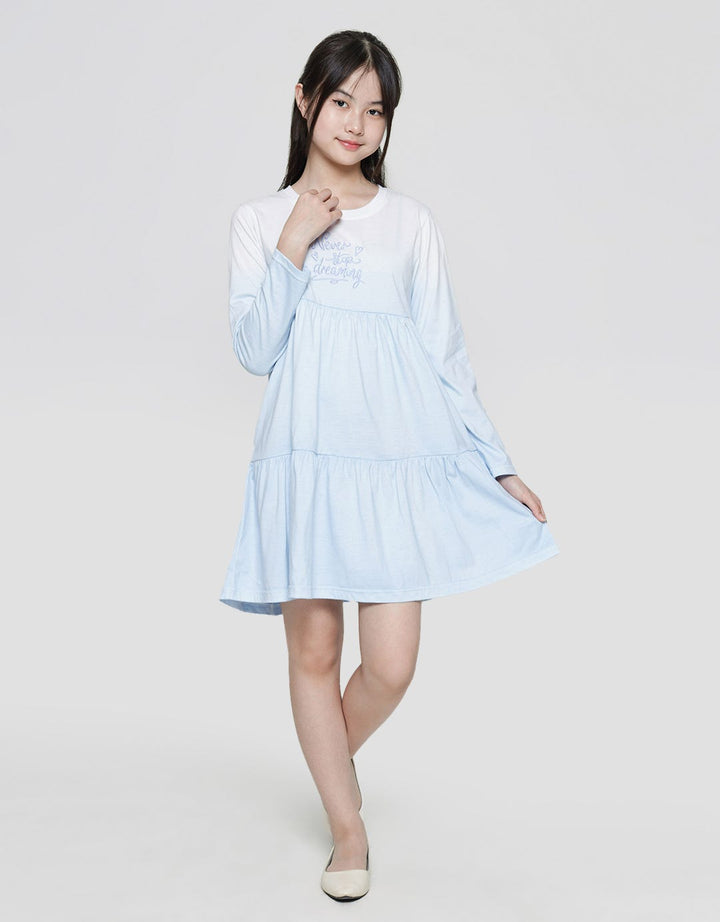 Nevada Long Sleeve Midi Dress Daily Dip Dye Gradasi