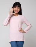 Nevada Long Sleeve T-Shirt Bahan Tekstur Pink