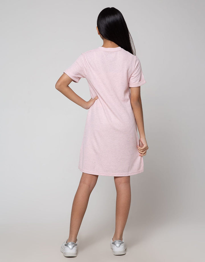 Nevada Short Sleeve Midi Dress Knit Bahan Tekstur