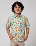 Little M Short Sleeve Shirt Collar Car