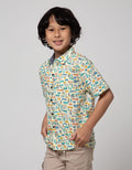 Little M Short Sleeve Shirt Collar Car