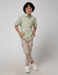 Little M Short Sleeve Shirt Collar Car