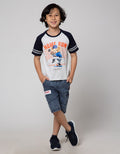 Little M Short Sleeve T-Shirt Print Raglan Bear Homerun Dropping