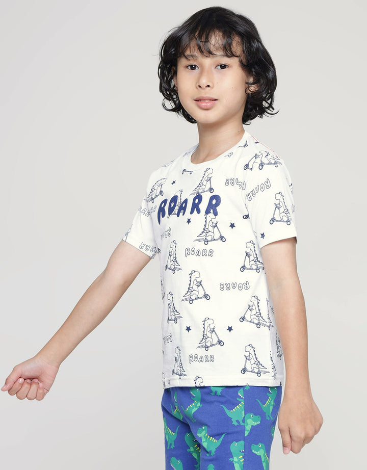 Little M Short Sleeve T-Shirt Print Dino Scooter