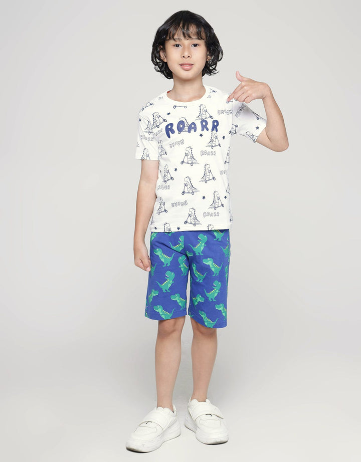 Little M Short Sleeve T-Shirt Print Dino Scooter