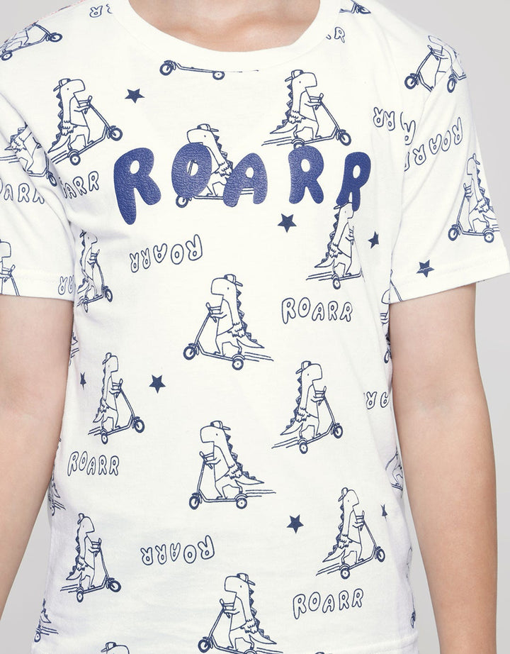 Little M Short Sleeve T-Shirt Print Dino Scooter