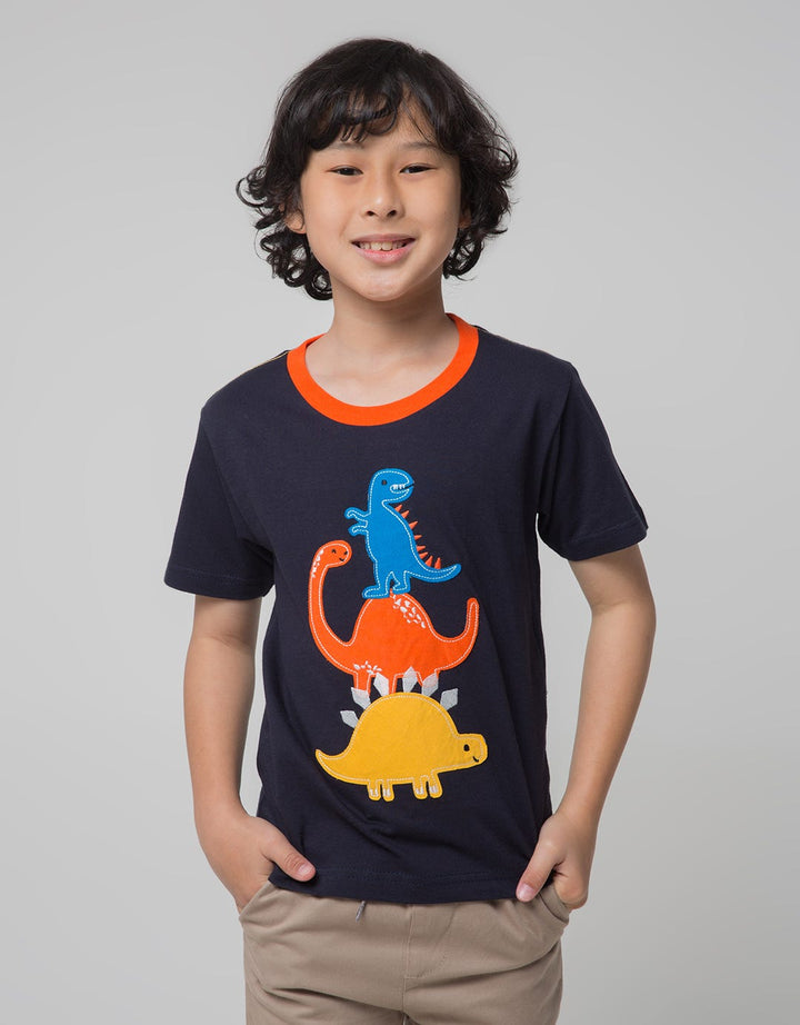 Little M Short Sleeve T-Shirt 3 Dino Aplikasi