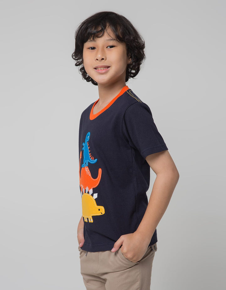 Little M Short Sleeve T-Shirt 3 Dino Aplikasi