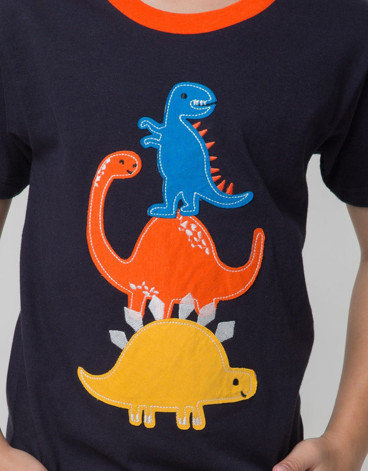 Little M Short Sleeve T-Shirt 3 Dino Aplikasi