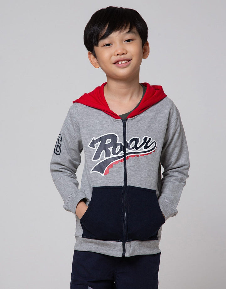 Little M Jacket Knit Roar Front Back Print