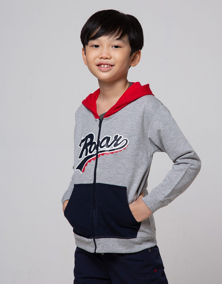 Little M Jacket Knit Roar Front Back Print