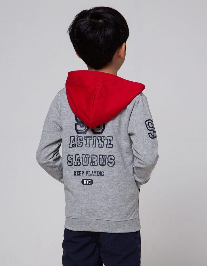 Little M Jacket Knit Roar Front Back Print
