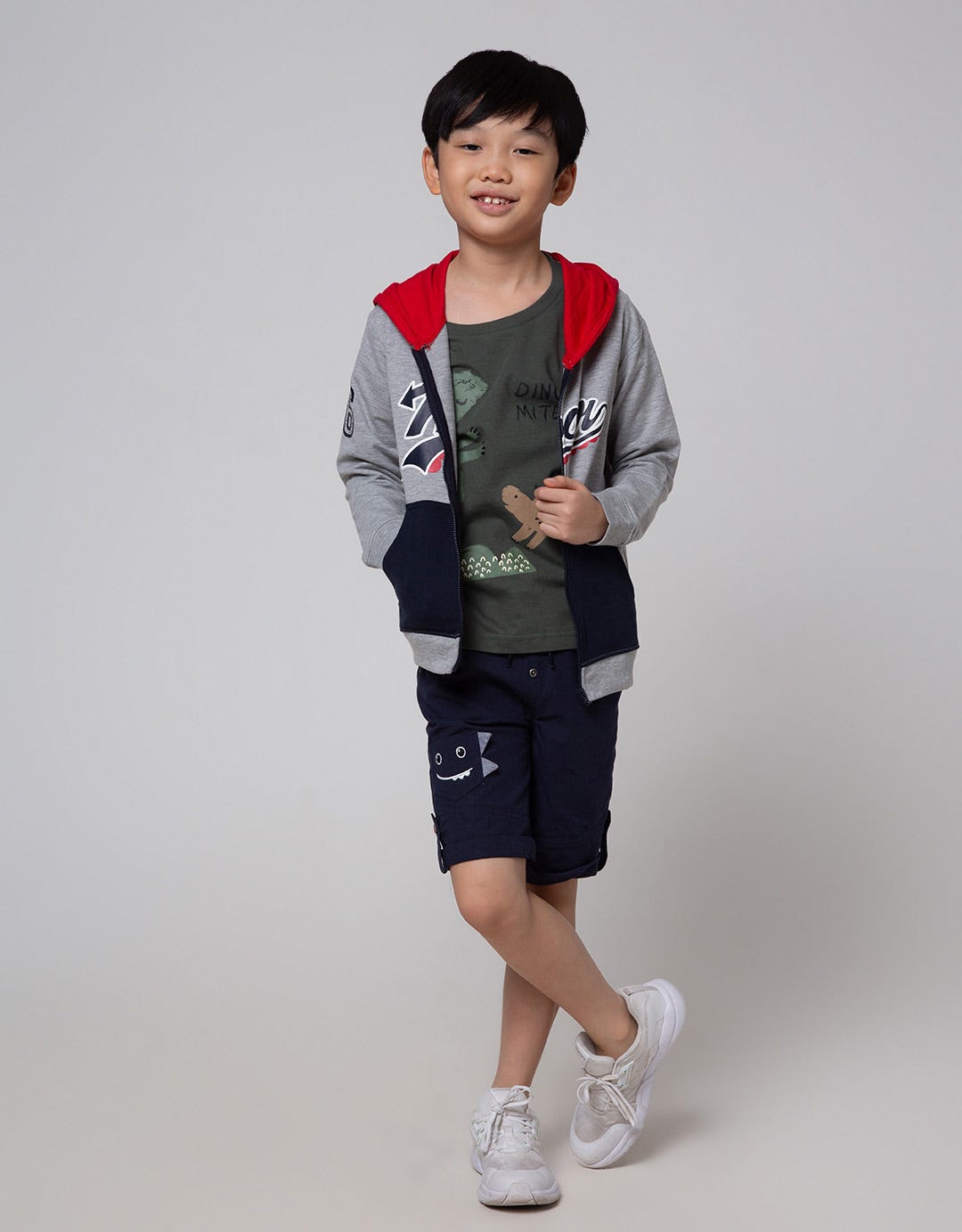 Little M Jacket Knit Roar Front Back Print
