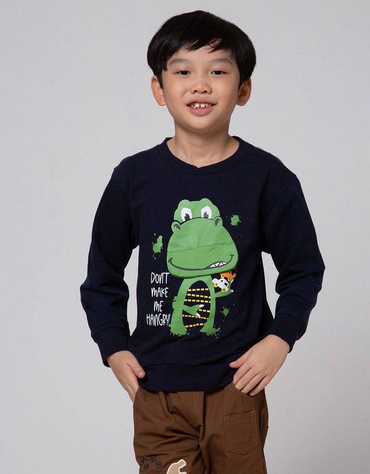 Little M Sweatshirt Dino Aplikasi Flip