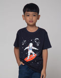 Little M Astronot Print Kaos Anak Laki-laki