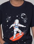 Little M Astronot Print Kaos Anak Laki-laki